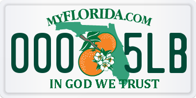 FL license plate 0005LB