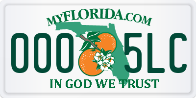 FL license plate 0005LC