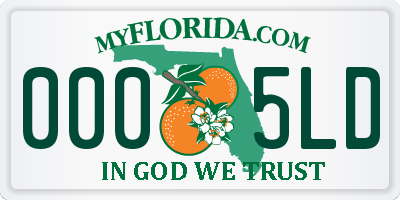 FL license plate 0005LD