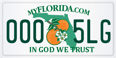 FL license plate 0005LG