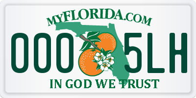 FL license plate 0005LH