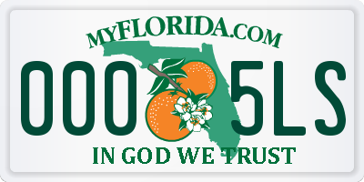 FL license plate 0005LS