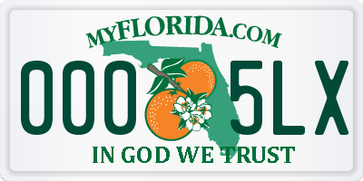 FL license plate 0005LX