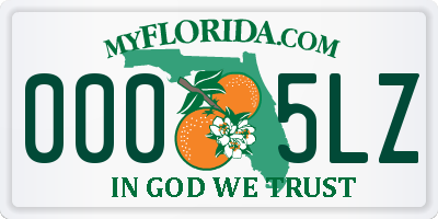 FL license plate 0005LZ