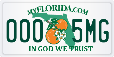 FL license plate 0005MG