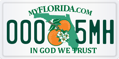 FL license plate 0005MH