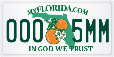FL license plate 0005MM