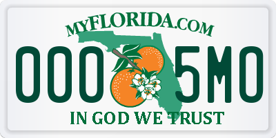 FL license plate 0005MO