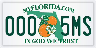 FL license plate 0005MS