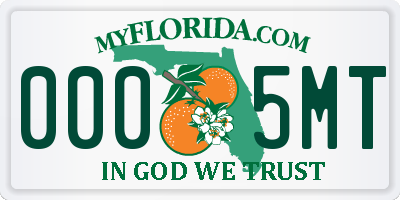 FL license plate 0005MT
