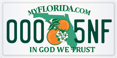 FL license plate 0005NF