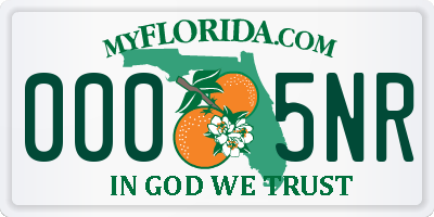 FL license plate 0005NR