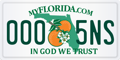 FL license plate 0005NS