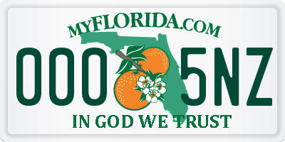 FL license plate 0005NZ