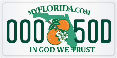 FL license plate 0005OD