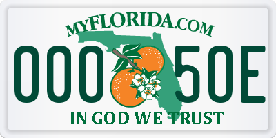FL license plate 0005OE