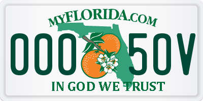 FL license plate 0005OV