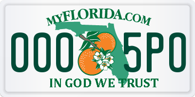FL license plate 0005PO