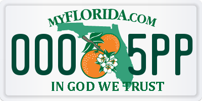 FL license plate 0005PP