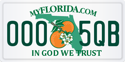 FL license plate 0005QB