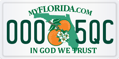 FL license plate 0005QC