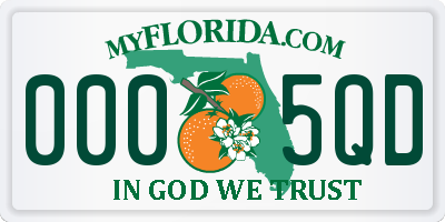 FL license plate 0005QD