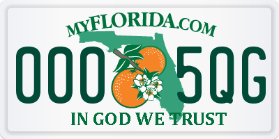 FL license plate 0005QG