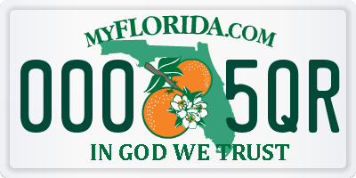 FL license plate 0005QR