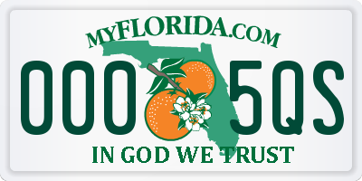 FL license plate 0005QS