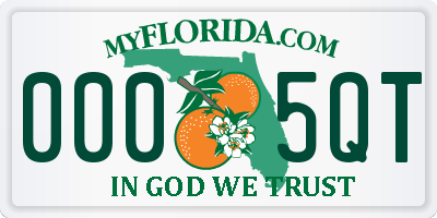 FL license plate 0005QT