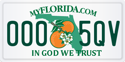 FL license plate 0005QV