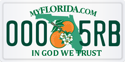 FL license plate 0005RB