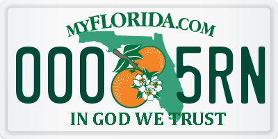 FL license plate 0005RN