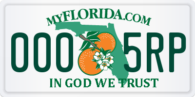 FL license plate 0005RP