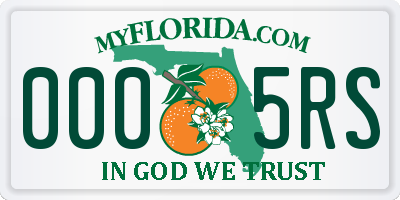 FL license plate 0005RS