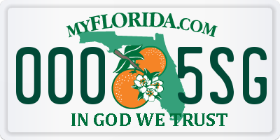 FL license plate 0005SG