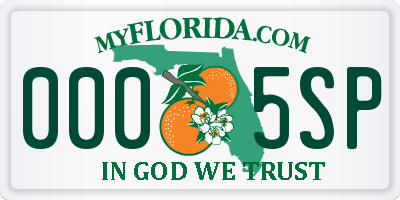 FL license plate 0005SP