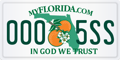 FL license plate 0005SS