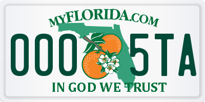 FL license plate 0005TA