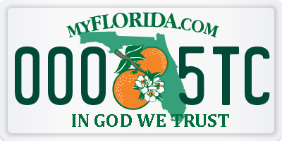 FL license plate 0005TC