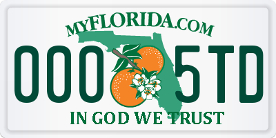 FL license plate 0005TD