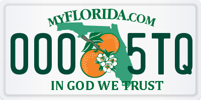 FL license plate 0005TQ