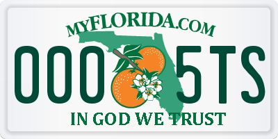 FL license plate 0005TS