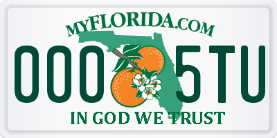 FL license plate 0005TU