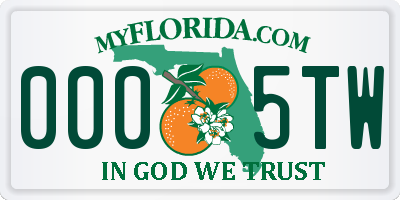 FL license plate 0005TW