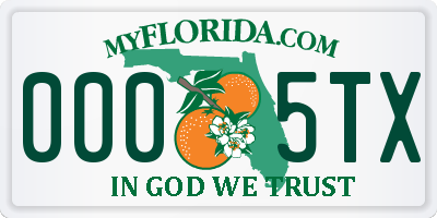 FL license plate 0005TX