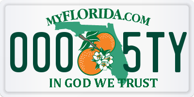 FL license plate 0005TY