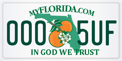 FL license plate 0005UF