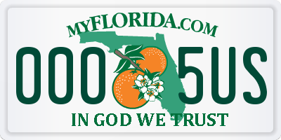 FL license plate 0005US