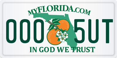 FL license plate 0005UT